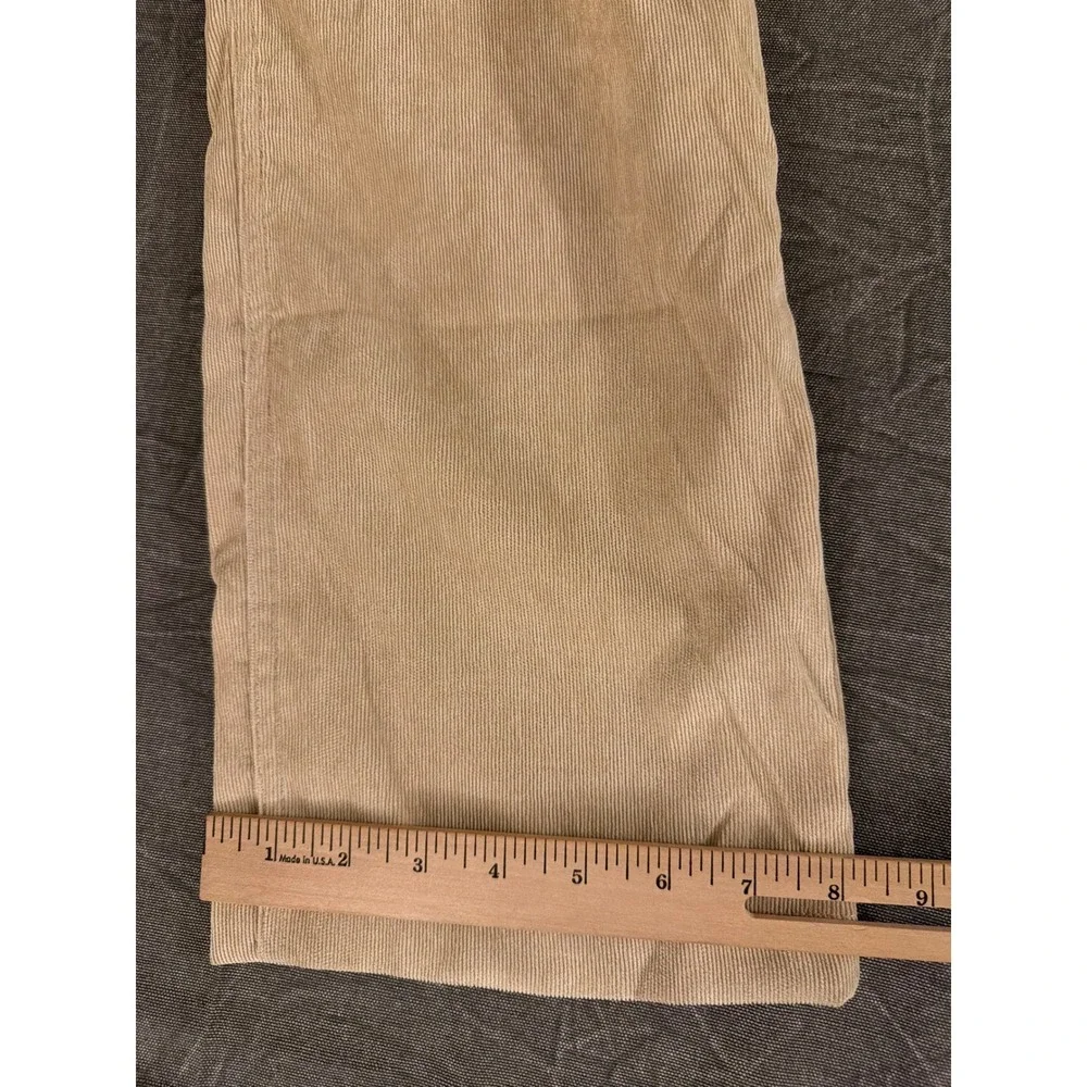 Commando Pants Mens L Corduroy Beige Elastic Waist Straight Leg Casual 761